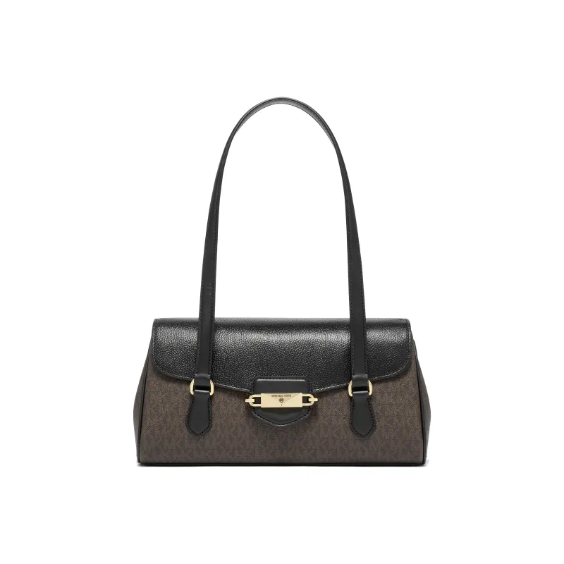 MICHAEL KORS Fleur Commute One Shoulder Handbag Medium Size Women's Acorn Brown/Black-3