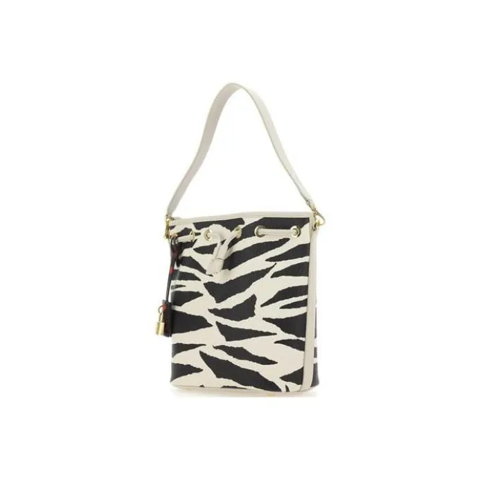MCM Canvas With Leather Drawstring Bag, Bucket Bag, Portable Crossbody Bag, Shoulder Bag Medium Size Women's-3