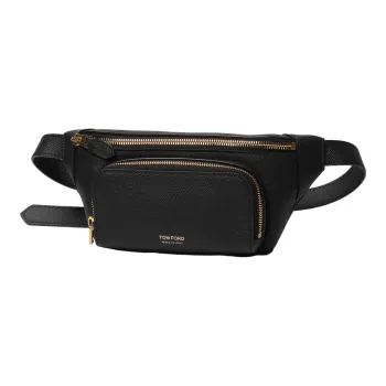 TOM FORD Calfskin Sling Bags One Shoulder Crossbody Fanny Pack Men's Black