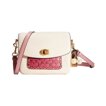 COACH Cassie Leather Envelope Bag Shoulder Bag Crossbody Bag Small Size Women's White