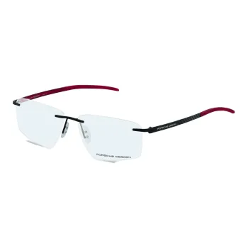 PORSCHE DESIGN Metal Carbon Fiber Irregular Shape Eyeglass Frames Unisex Black