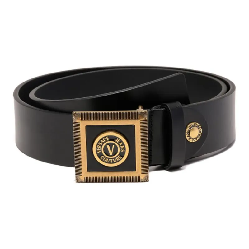 VERSACE JEANS COUTURE Logo plaque Leather Belt-0
