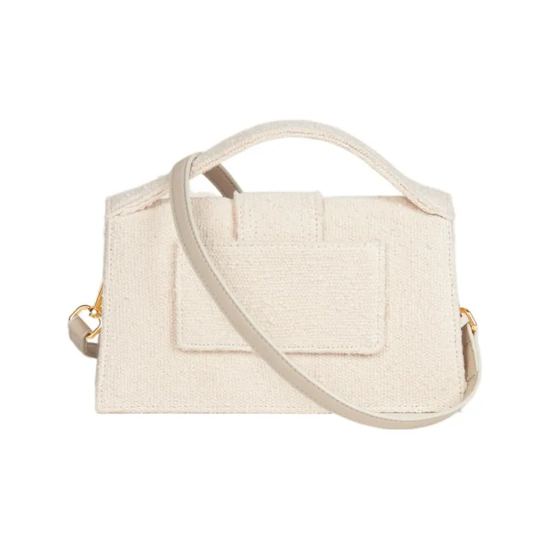 Jacquemus Cotton Handbag Shoulder Bag Crossbody Bag Medium Size Women's White-2