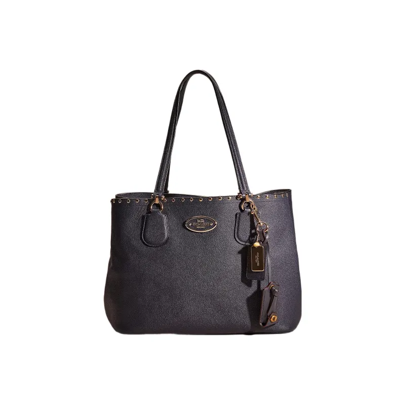 COACH Kitt Leather Tote Bag Shopping Bag Handbag Shoulder Bag Women's Blue-0