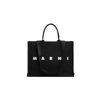 MARNI Canvas Canvas Bag Tote Bag Shopping Bag Handbag Women's Black