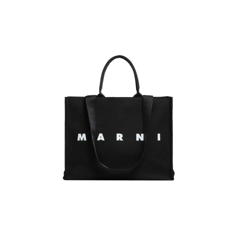 MARNI Canvas Canvas Bag Tote Bag Shopping Bag Handbag Women's Black-0