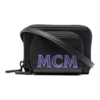MCM Leather Card Holder Wallet Mini Men's Black