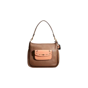 COACH Cary Pebbled Leather Tote Bag Shopping Bag Handbag Shoulder Bag Women's Brown