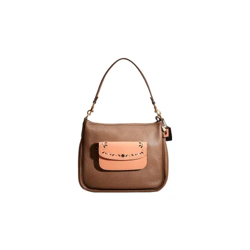 COACH Cary Pebbled Leather Tote Bag Shopping Bag Handbag Shoulder Bag Women's Brown