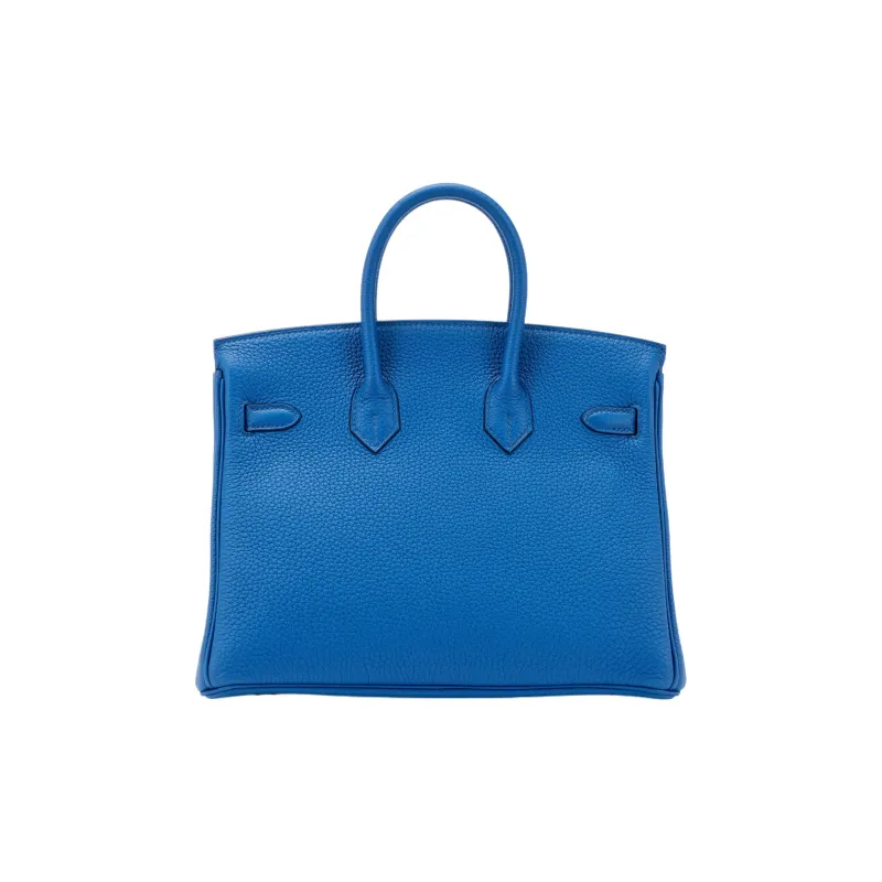 HERMES Birkin Togo Calfskin And Cow Leather Combo Birkin Bag Handbags Women's 71Bleu France French Blue-3