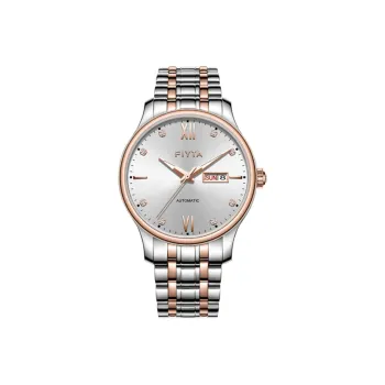 Fiyta Classic Collection Automatic Mechanical Movement Stainless Steel Strap Watch Men's Watches Black Dial