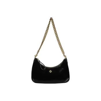 TORY BURCH MERCER Leather Crescent Bag, Shoulder Bag, Handbag, Shoulder Bag Women's Black