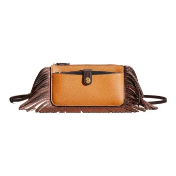 COACH Noa Pop Up Leather Envelope Bag, Shoulder Bag Women's Saffron