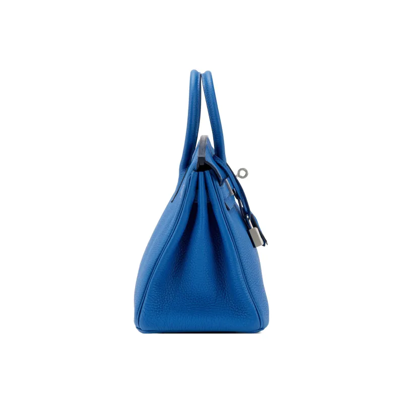 HERMES Birkin Togo Calfskin And Cow Leather Combo Birkin Bag Handbags Women's 71Bleu France French Blue-1