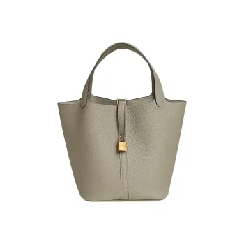 HERMES Picotin Lock Calfskin Basket Bag Handbag Bucket Bag 22 Women's Q1 Sauge Sage Green