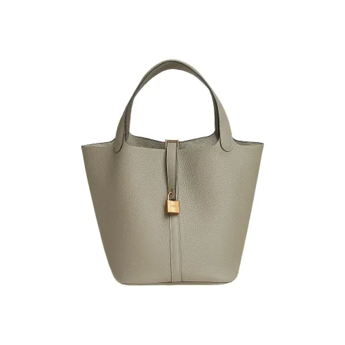 HERMES Picotin Lock Calfskin Basket Bag Handbag Bucket Bag 22 Women's Q1 Sauge Sage Green