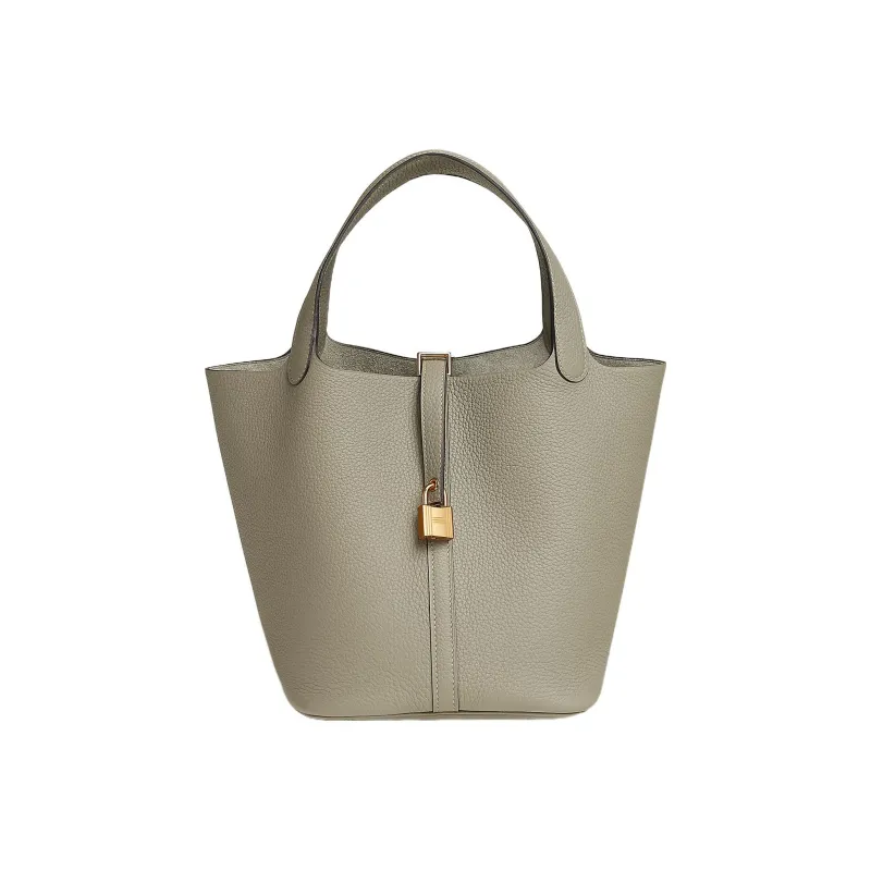 HERMES Picotin Lock Calfskin Basket Bag Handbag Bucket Bag 22 Women's Q1 Sauge Sage Green-0