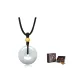 Jadeite Peaceful Buckle Pendant+Gold Bead, Black+Heritage Box