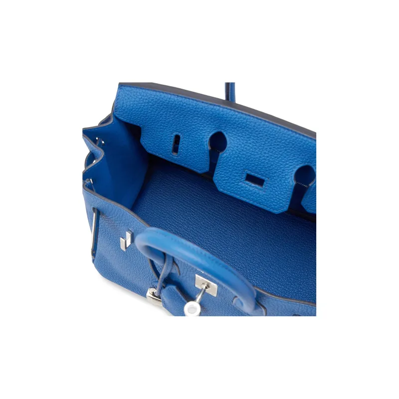 HERMES Birkin Togo Calfskin And Cow Leather Combo Birkin Bag Handbags Women's 71Bleu France French Blue-5