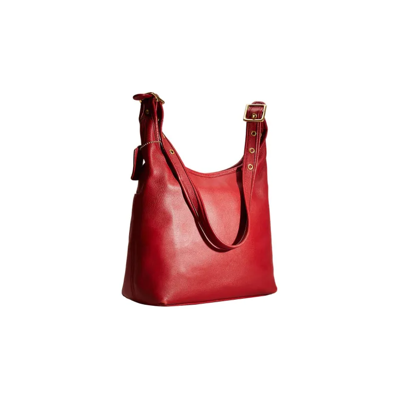 COACH Legacy Leather Hobo Bag Handbag Shoulder Bag Large Size Women's Red-1