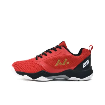 LEFUS Low Top Badminton Shoes Unisex Red