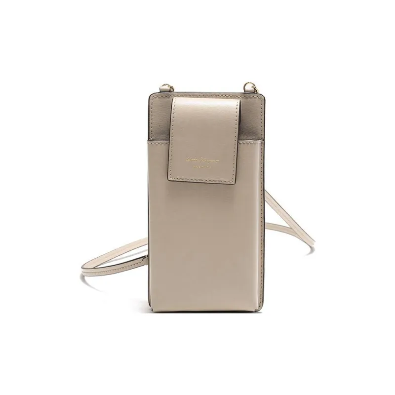 FERRAGAMO Vara Cow Leather Cell Phone Pouch, Shoulder Bag Women's Milk Tea-4