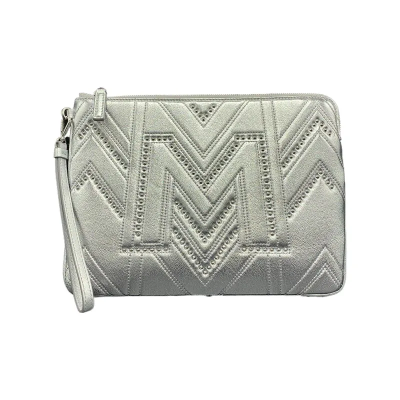 MCM Sheepskin Wallet Card Holder Clutch Medium Size Unisex Silver-0
