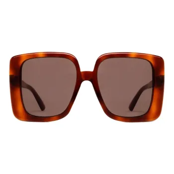 GUCCI Logo Plaque Oversized Frame Sunglasses