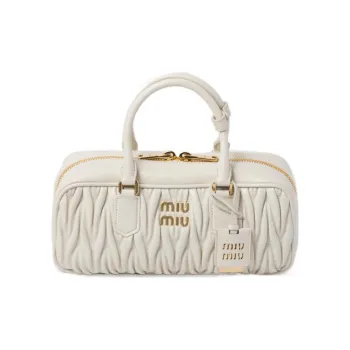 MIU MIU Matelassé Sheepskin Shoulder Bag, Crossbody Bag, Handbag Women's White