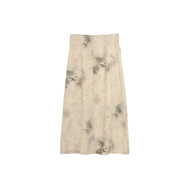 SETIROM Casual Long Skirt Women's Yellow-1