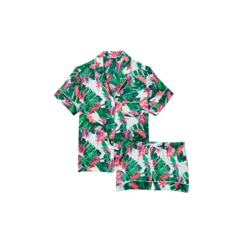 Victoria's Secret Satin Short Pajama Set Pajama Set Women's Green
