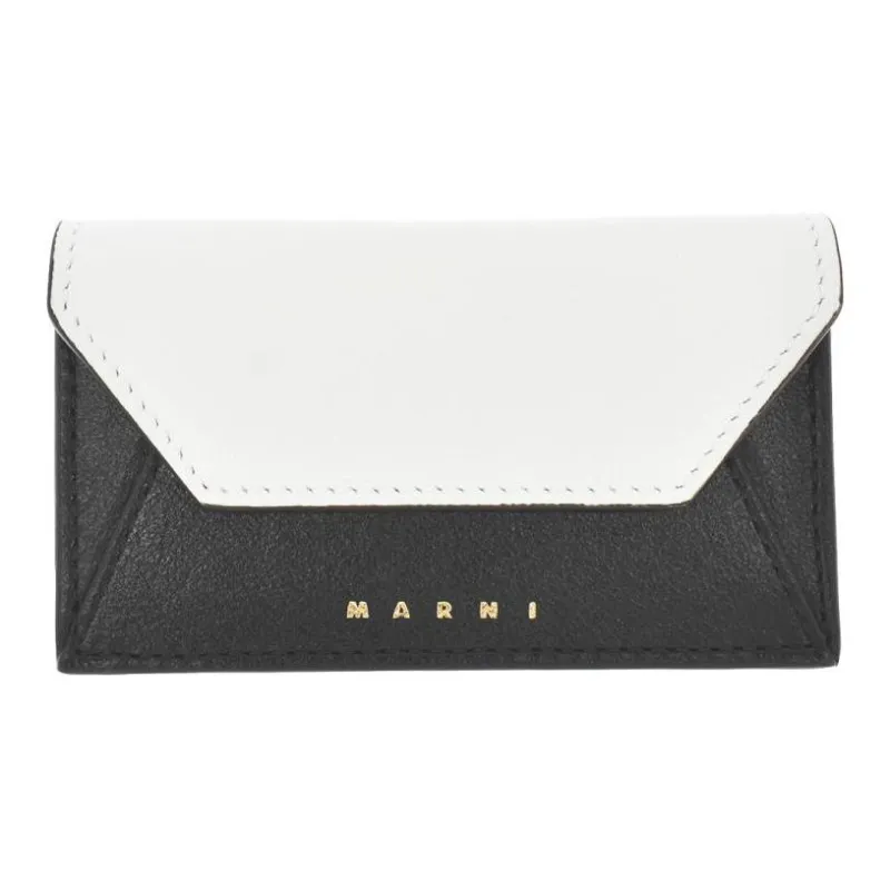 MARNI Calfskin Card Holder, Wallet Regular Women's White/Black-0