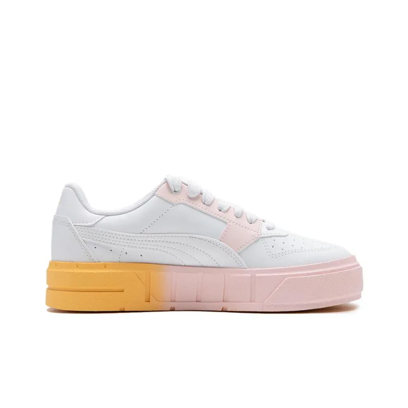 PUMA Cali Court Beach Days Wns Anti-Slip Wear-Resistant Low-Top Skateboard Shoes Women's White Pink Yellow-1