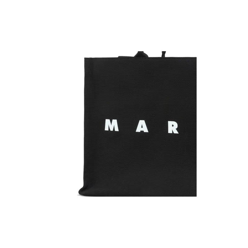 MARNI Canvas Canvas Bag Tote Bag Shopping Bag Handbag Women's Black-3