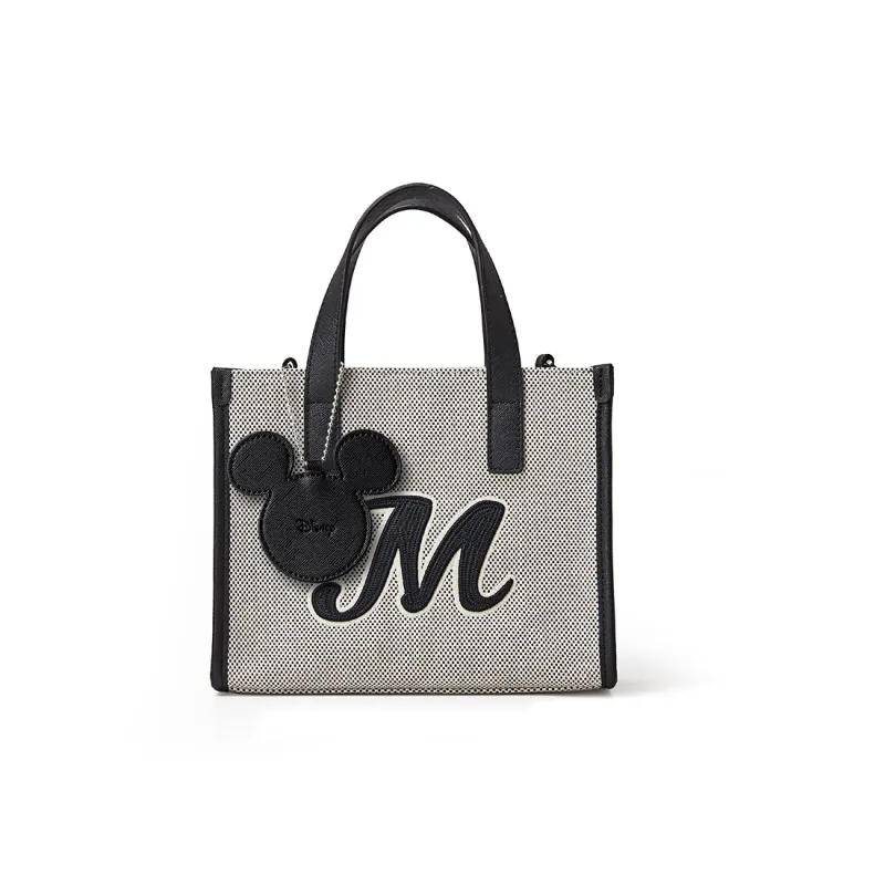 Disney Canvas Tote Bag Shopping Bag Small Square Bag Handbag Shoulder Bag Crossbody Bag Women's Black-0