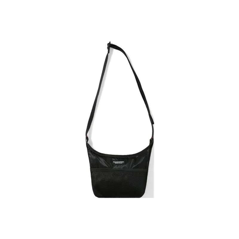 Thisisneverthat Nylon Mesh Pocket Shoulder Bag, Crossbody Bag Mini Unisex Black-0