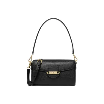 MICHAEL KORS Fleur Cow Leather Shoulder Bag Small Size Women's Black