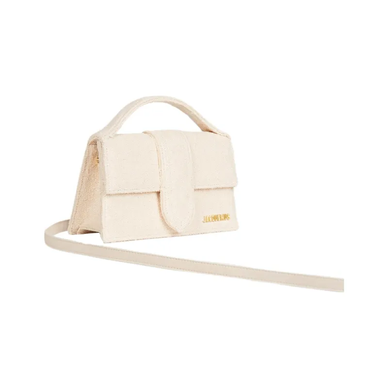 Jacquemus Cotton Handbag Shoulder Bag Crossbody Bag Medium Size Women's White-1