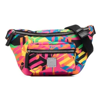 MCM Cubic Series Nylon Sling Bag, Fanny Pack Mini Men's Multicolor