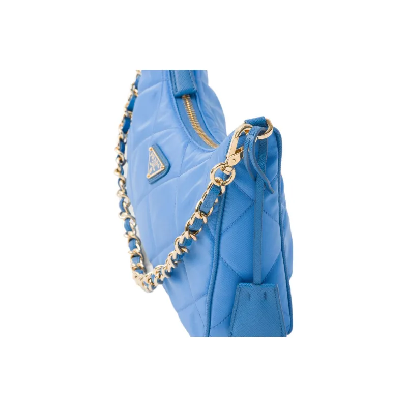 PRADA Fabric Handbag Shoulder Bag Regular Women's Blue-4