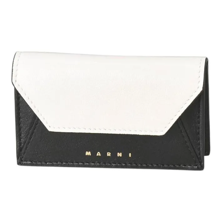 MARNI Calfskin Card Holder, Wallet Regular Women's White/Black-1