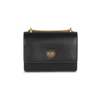 BALMAIN Goatskin Coin Purse Small Size Women's Black