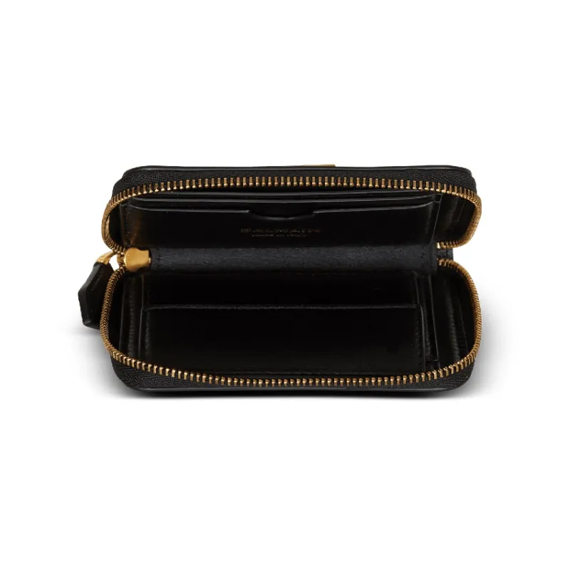 BALMAIN B-BUZZ Smooth Cow Leather Wallet Women's Black-2