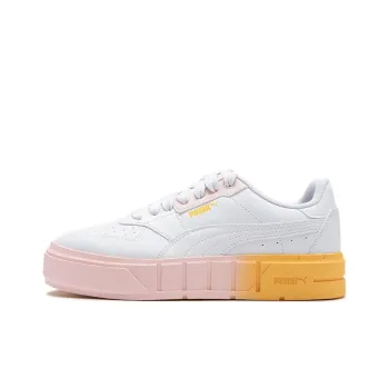 PUMA Cali Court Beach Days Wns Anti-Slip Wear-Resistant Low-Top Skateboard Shoes Women's White Pink Yellow