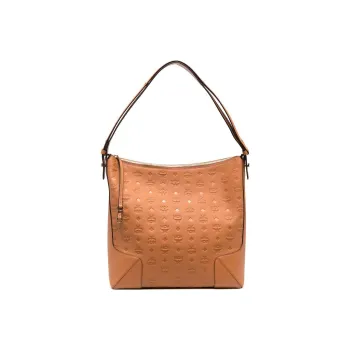 MCM Aren Full Grain Nappa Leather Hobo Bag, Handbag, Shoulder Bag Medium Size Women's Brown