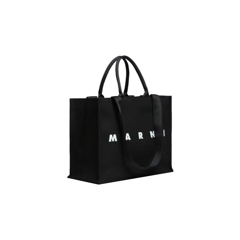MARNI Canvas Canvas Bag Tote Bag Shopping Bag Handbag Women's Black-1