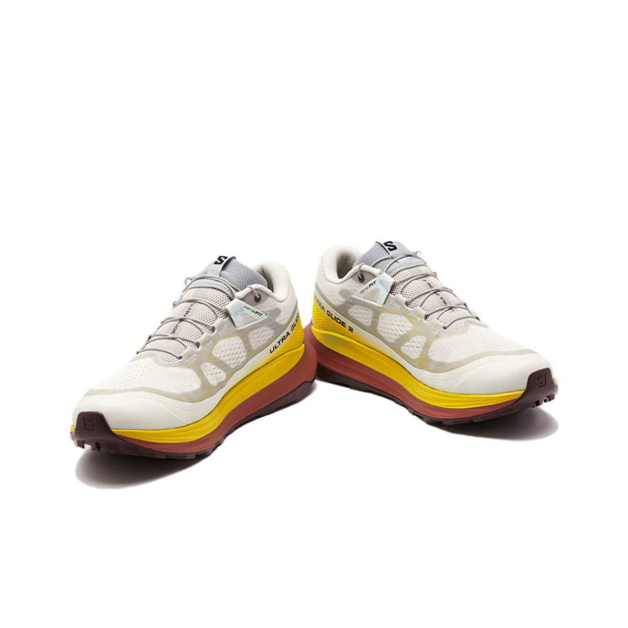【Salomon】ULTRA GLIDE 2 - RAINY DAY/FREESIA/HOT SAUCE SALOMON Men's Ultra Glide 2 Trail Running Shoes In Rainy Day