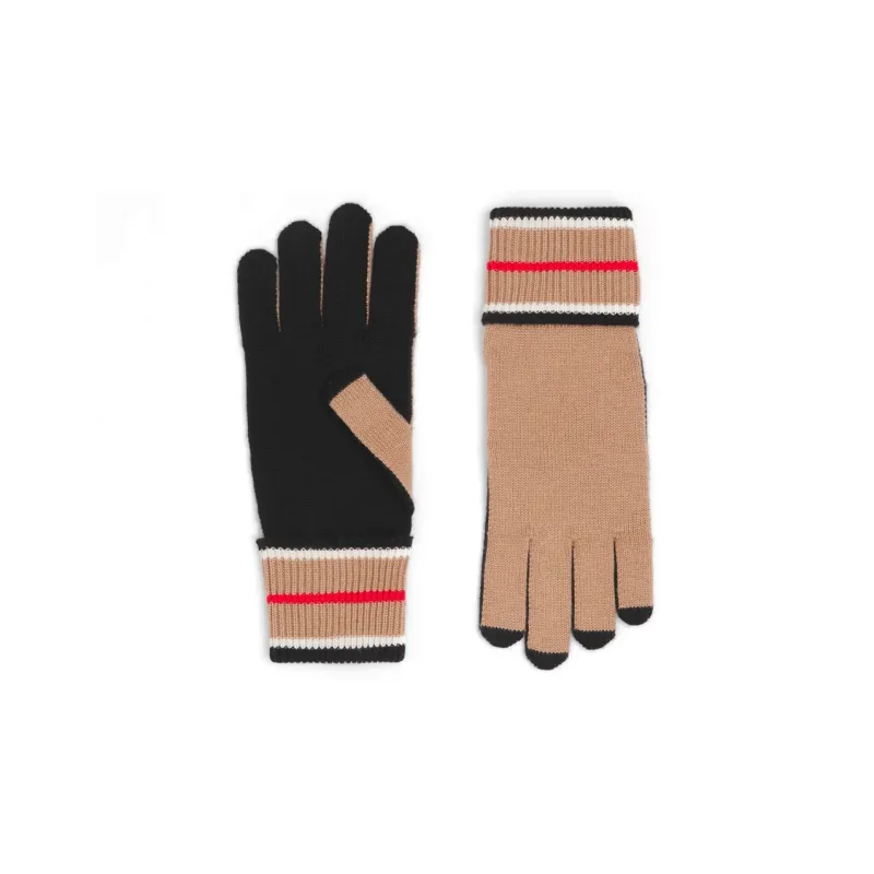 Burberry Cashmere Cotton Polyamide Elastane Knit Gloves Women's Multicolor-0
