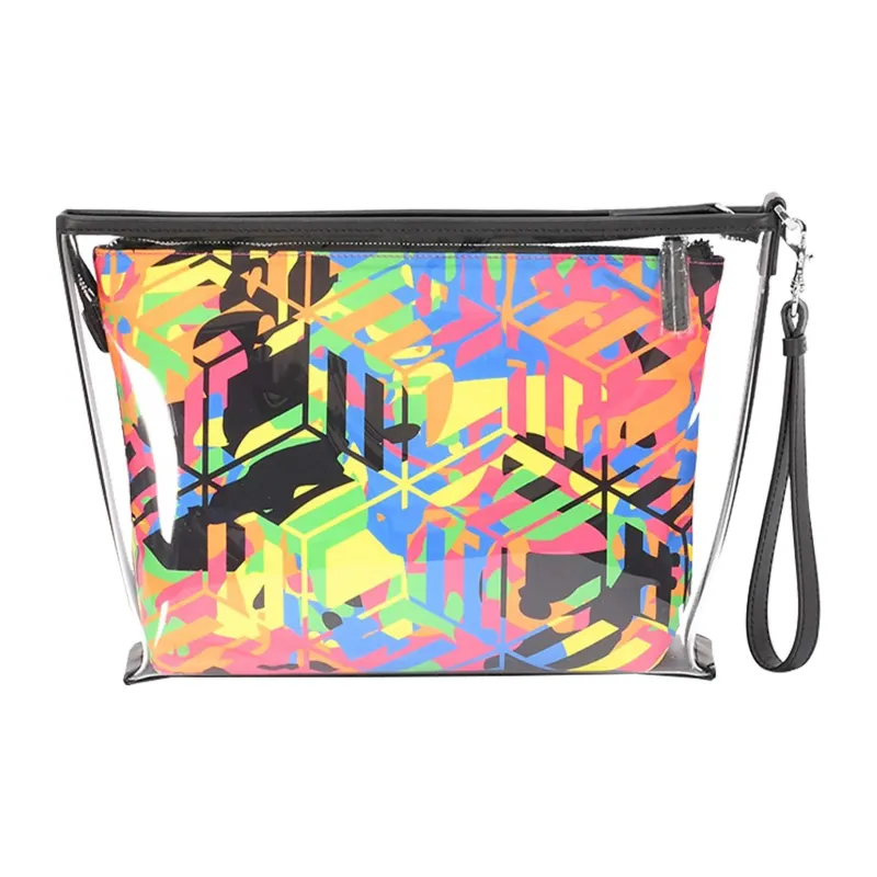 MCM Cubic Series Cow Leather, Textile Clutch Regular Men's Multicolor-2