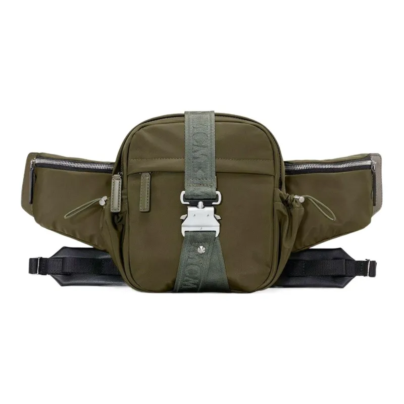MCM Nylon Fanny Pack Small Size Unisex Dark Olive Green-0